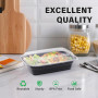 WUHUIXOZ Lot de 50 boîtes à repas de 946 ml avec couvercles, boîtes à bento jetables en plastique réutilisables, sans BPA, passe