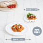 MATANA 120 Assiettes en Plastique Réutilisables Blanches Premium avec Bord Argenté (60 Grandes et 60 Petites Assiettes) – Solide