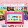 BRILLAR Tablette Enfants 7 Pouces,Android 13,8Go(4+4)+64Go,Octo-Core,Double Caméra,Contrôle Parental, Coque Antichoc (Rose)
