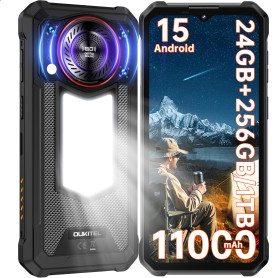 OUKITEL WP53 Pro Telephone Incassable Android 15-11000mAh Telephone Portable Incassable Lampe Camping,24GO(8+16)+256GO,6,52 Pouc