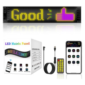 Comius Sharp Panneau LED pour Voiture, Panneau Matriciel LED 3,62x14,72 Pouces, Lumière Devil Eyes pour Voitures, écran Souple d