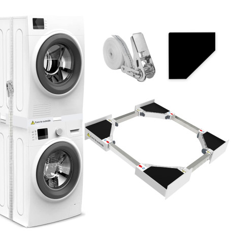 NIUXX Kit de Superposition Universel, Accessoires pour Lave-linge/Sèche-linge, Universel Cadre Intermédiaire pour Lave-linge et 