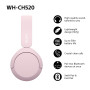 Sony WH-CH520 - Casque Bluetooth sans Fil, Multipoint, Micro intégré - jusqu'à 50 Heures d'autonomie et Charge Rapide - Rose (Re