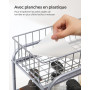 SONGMICS Organiseur de Cuisine, Étagère sous Évier, 2 Paniers Coulissants, Empilable, pour Rangement dans Placard, sous Lavabo, 