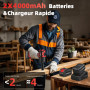 Avhrit 1000 N.m Clé à Chocs Sans Fil Brushless avec Deux 4000mAh batteries, 1/2" Boulonneuse à Choc Électrique 21 V pour la voit