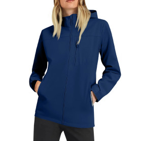 Veste Imperméable Femme avec Capuche Automne Hiver Grande Taille Coupe Vent Veste D'Extérieur Vetements De Pluie Couleur Unie av