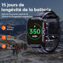 OUKITEL Montre Connectée Homme,1.96"HD Smartwatch avec Appel Bluetooth,100+ Mode Sportifs,Montre Sport pour Surveiller Cardio,Po