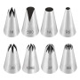 HIOQFR 8pcs Grosse Douille Patisserie Professionnelle Cupcake Douille Cannelée Grandes Douilles à Pâtisserie Embouts de Glaçage 