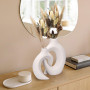 TAVADA Vase Céramique Design, Lot de 2 - Blanc pour Pampa et Fleurs Séchées - Décoration De Table Moderne pour Maison, Fête, Cen