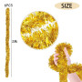 CLHXWU 12m Guirlande Tinsel Or Noël,Guirlandes Tinsel Noël,Guirlande Métallique Brillante Ornements De Noël pour Sapin De Noël D