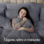Utopia Bedding Housse de Couette 200x200 cm avec 2 Taies d'oreiller 50x75 cm (Gris)- Parure de Lit 200 x 200 cm - Ensembles de H