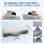 CloudNook Oreiller Orthopédique en Mousse à Mémoire de Forme – Soutien Cervical Ergonomique pour Cou & Épaules, Housse Soie Rafr