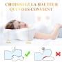 Générique Oreiller Ergonomique Cervical, Soulage douleurs Cou/épaules/Dos, Oreiller Memoire Forme, Double Hauteur 9/11cm Adaptab