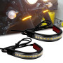 DREAMIZER 2PCS Feu Clignotant LED pour Fourche de Moto Bande Lumineuse Flexible Blanc & Ambre Clignotant DRL Étanche Universel C