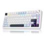 MechLands Aula F75 PRO 75 % Custom Creamy Clavier de jeu mécanique sans fil, BT5.0/USB-C/2,4 GHz, structure Gasket, bouton, RVB,
