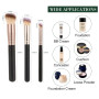 Pinceau Fond De Teint Fluide, 3 Pièces Pinceau Anti Cerne, Pinceaux Maquillages Pour Le Teint, Parfait Pour n'Importe Quel Look,