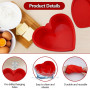 3 Pièces Moule Tarte Cœur, Rouge Revêtement Antiadhésif Moules à Gâteaux en Forme de Cœur, Moules à Gâteau en Silicone Design 3D