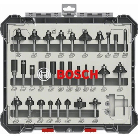 Coffret de 30 fraises mixtes a Ø queue de 8 mm BOSCH - 2607017475 209,44 €