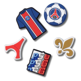 Crocs Paris St Germain 5 Pack, Breloques de Chaussure Unisexe, Multicolor, Taille Unique
