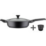 Poele a frire 28 cm Easy Click en aluminium et plastique avec couvercle en verre - GSW - 167833 - Noir