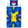 Parure de lit réversible - POKEMON - Pikachu IV - Microfibre - 1 housse de couette 140 x 200 cm + 1 taie 63 x 63 cm