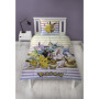 Parure de lit réversible - POKEMON - Pikachu et Evoli - Microfibre - 1 housse de couette 140 x 200 cm + 1 taie 63 x 63 cm