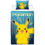 Parure de lit réversible - POKEMON - Pikachu Laser - Microfibre - 1 housse de couette 140 x 200 cm + 1 taie 63 x 63 cm