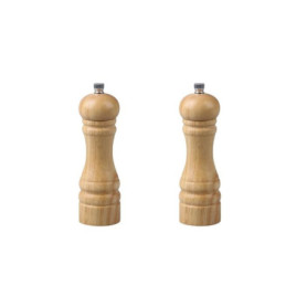 Ensemble de 2 Moulins a poivre manuel - FACKELMANN - FM Professional Divers - Couleur bois - 18 cm
