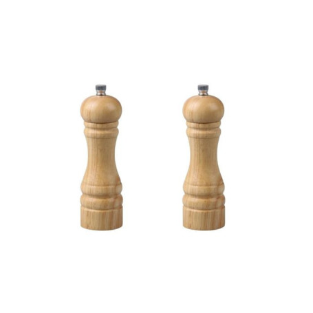 Ensemble de 2 Moulins a poivre manuel - FACKELMANN - FM Professional Divers - Couleur bois - 18 cm