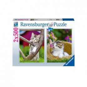 Puzzle 2x500 pieces - Les chatons a la campagne - Puzzle adultes Ravensburger - 41,99 €