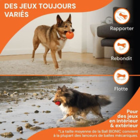 Jouet pour chien - BIONIC - Balle - Taille Medium 6,7 cm - Caoutchouc ultra résistant - sans plomb, BPA ni phtalates Jouet pour chien - BIONIC - Balle - Taille Medium 6,7 cm - Caoutchouc ultra résistant - sans plomb, BPA ni phtalates