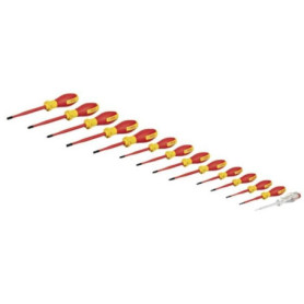 Bosch Professional Set de tournevis mixtes VDE (avec testeur de phase unipolaire  14 pieces, dans une L-BOXX)