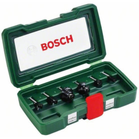 Coffret de 6 fraises au carbure BOSCH - queue de 6mm - pour rainurer et profiler Coffret de 6 fraises au carbure BOSCH - queue de 6mm - pour rainurer et profiler