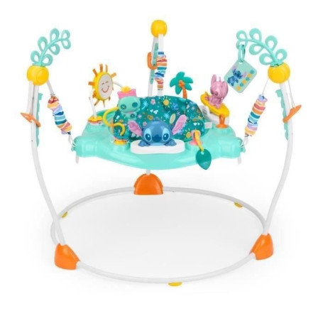 DISNEY BABY -STITCH- Aire d'éveil bébé multi-jouets, siege sauteur a rebonds évolutif, pivotant a 360°  10 jeux interactives Dis
