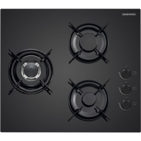 Plaque de cuisson a gaz - DAEWOO - 3 foyers - 60 cm - BH6GKR21BNL - Noir Plaque de cuisson a gaz - DAEWOO - 3 foyers - 60 cm - BH6GKR21BNL - Noir