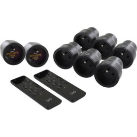 Kit prises connectées - DiO CONNECTED HOME - 8 prises nano noires On/Off - 2 télécommandes 3 canaux - DiO 1.0 Kit prises connectées - DiO CONNECTED HOME - 8 prises nano noires On/Off - 2 télécommandes 3 canaux - DiO 1.0