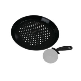 Ensemble plaque a pizza perforée et roulette - FACKELMANN PROFESIONAL - 32 cm Ensemble plaque a pizza perforée et roulette - FACKELMANN PROFESIONAL - 32 cm