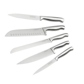 Ensemble de 5 couteaux de cuisine professionnels - NIROSTA - Inox - 24 a 33,5 cm
