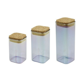 Set de 3 boîtes de conservation en verre avec couvercle - FACKELMANN - Tasty Green - 280, 330 et 450 ml Set de 3 boîtes de conservation en verre avec couvercle - FACKELMANN - Tasty Green - 280, 330 et 450 ml