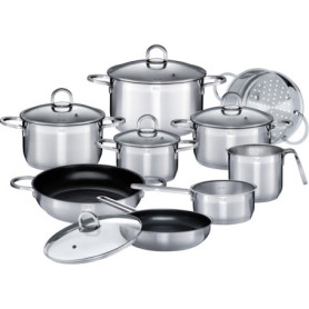 Batterie de cuisine - Induction - GSW - ALARA - Acier inoxydable massif 18/10 - 14 pieces