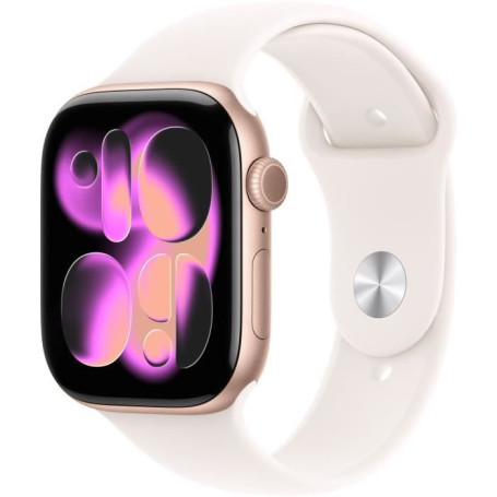 Apple Watch Series 11 GPS - 46mm - Boîtier Rose Gold Aluminium - Bracelet Light Blush Sport Band - M/L 580,10 €