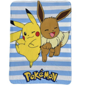 Plaid - POKEMON - Pikachu et Evoli - 100 x 140 cm