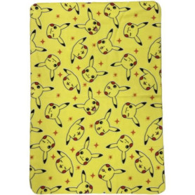 Plaid - POKEMON - Visages Pikachu - 100 x 140 cm