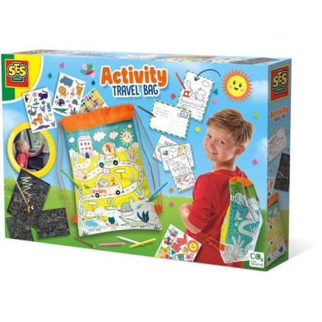 Sac de voyage et activités - SES CREATIVE - Débordant de jeux et d'activités pour les voyages.