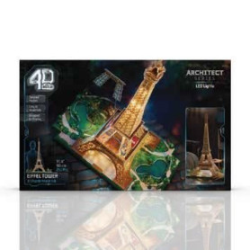 4D Build - Puzzle 3D - Tour Eiffel lumineuse - 252 pieces - 90cm - des 12 ans 4D Build - Puzzle 3D - Tour Eiffel lumineuse - 252 pieces - 90cm - des 12 ans