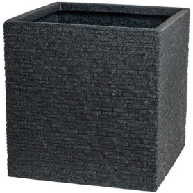 Pot de fleur - STRATA - L - Carré - Slate - 38cm SQ x 39cm H - Couleur Cendres Pot de fleur - STRATA - L - Carré - Slate - 38cm SQ x 39cm H - Couleur Cendres