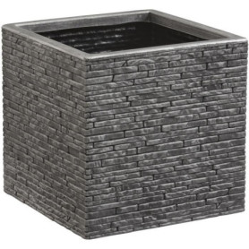 Pot de fleur - STRATA - L - Carré - Slate - 38cm SQ x 39cm H - Couleur Etain Pot de fleur - STRATA - L - Carré - Slate - 38cm SQ x 39cm H - Couleur Etain
