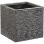 Pot de fleur - STRATA - L - Carré - Slate - 38cm SQ x 39cm H - Couleur Etain