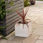 Pot de fleur - STRATA - L - Carré - Riven - Ø 38.5cm x 46.5cm H - Couleur pierre