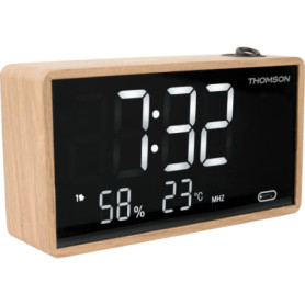 Radio réveil avec projection - THOMSON - Bois
